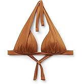 CALZEDONIA Woman's Graduated Padding Triangle Swimsuit Top Shiny Satin