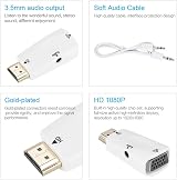 Sonew HDMI Female to VGA Female Adapter Converter 1080P Audio Output for PC view 5