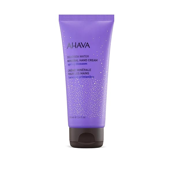 AHAVA DEAD SEA WATER MINERAL HAND CREAM, SPRING BLOSSOM – HAND MOISTURIZER FOR DRY CRACKED HANDS, LIGHT & FAST ABSORBING, ENRICHED WITH EXLUSIVE OSMOTER, WITCH HAZEL & ALLANTOIN, 3.4 FL.OZ