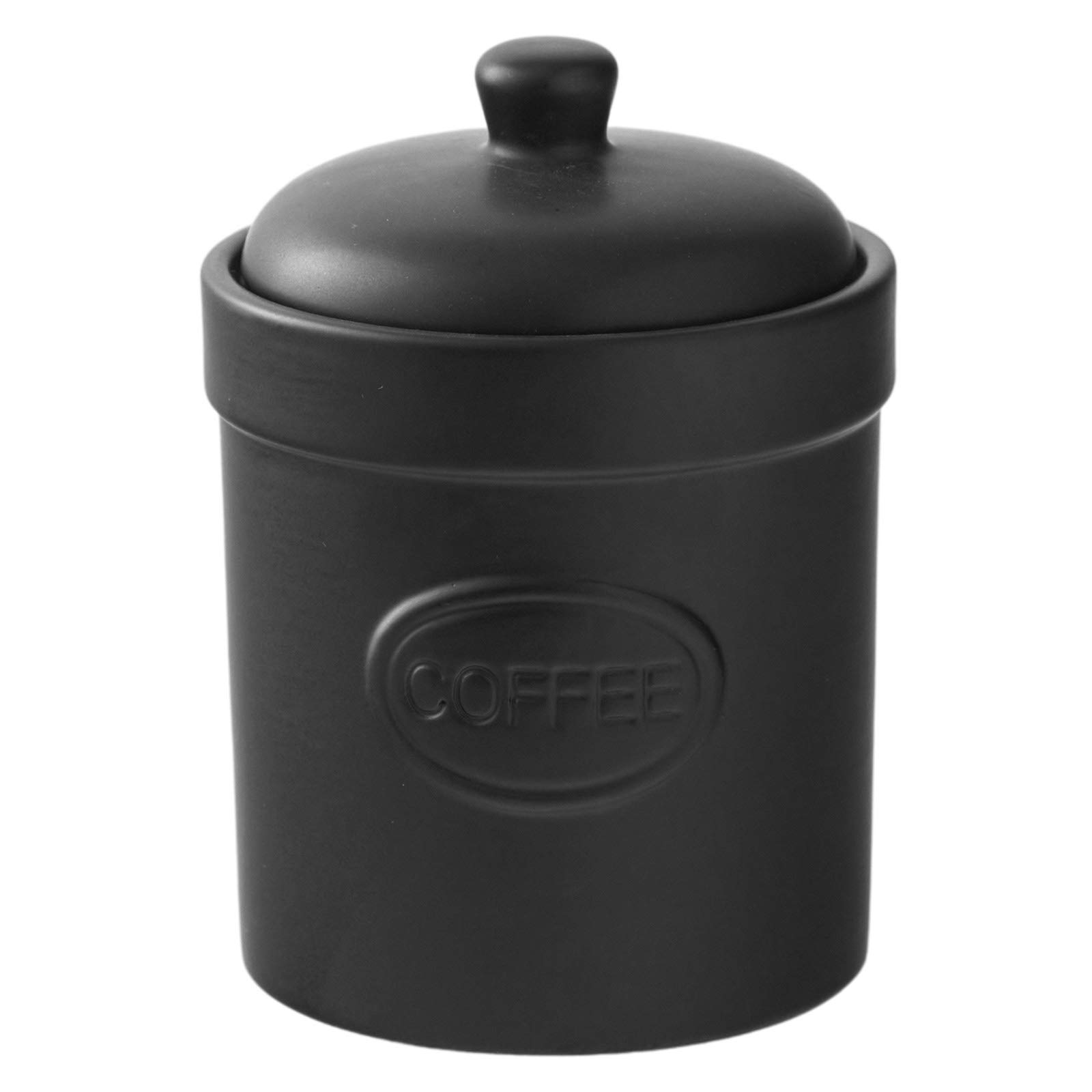 BIA - Coffee Canister - Matte Black - Matte Storage Jar - Stoneware Kitchen Storage - Kitchen Storage & Organisation - Available in White and Black