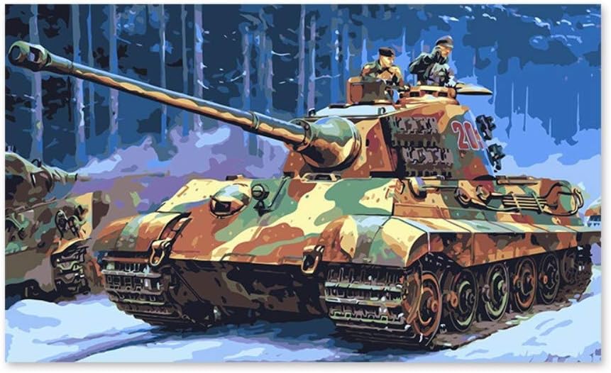 PAINTYTYPainting By Numbers Art Paint By Number Military Tanks Of World War Ii Digital Painting Handmade Gift Decoration Color Fill Colo