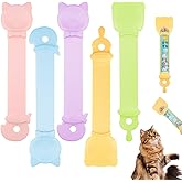 5-Pack Cat Treat Dispenser Spoon, Lickable Cat Treat Spoon for Wet Food | Versatile Cat Spoon for Churu Kitten Paste/Wet Food/Treats. 9.84in Long Handle. Essential Cat Accessories for Daily Feeding