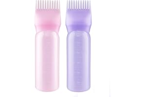 PAIRSWIND Root Comb Applicator Bottle, Hair Oiling Applicator Bottle for Hair Dye Hair Applicator Bottle (Pink and Purple)