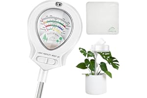 CUBETA 2024 Upgraded Soil Moisture Meter for Plants, Soil pH Meter, 4-in-1 Soil Tester for Light/Moisture/pH/Fertility, Soil pH Test Kit for Garden, Lawn, Farm, Indoor & Outdoor