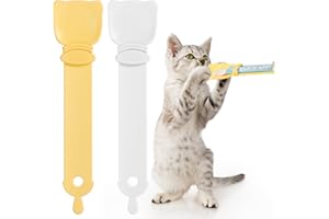 OKAMMY Cat Treat Squeeze Spoon Dispenser - Multifunctional Lickable Wet Cat Treat Dispenser for Cat Liquid Snack Cat Feeding Food Storage and Easy Hanging Cat Food Feeding Spoon (W O)