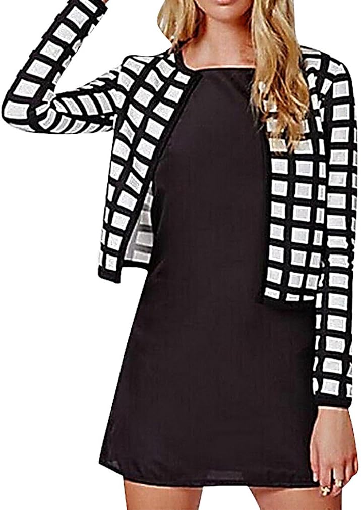 black and white checkered jacket womens