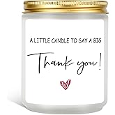 Thank You Gifts Hostess Gifts Appreciation Gifts for Friends Teacher Principal Bus Driver Nurse Doctor Neighbor Coworker - Lavender Scent Thank You Candle - 7 oz