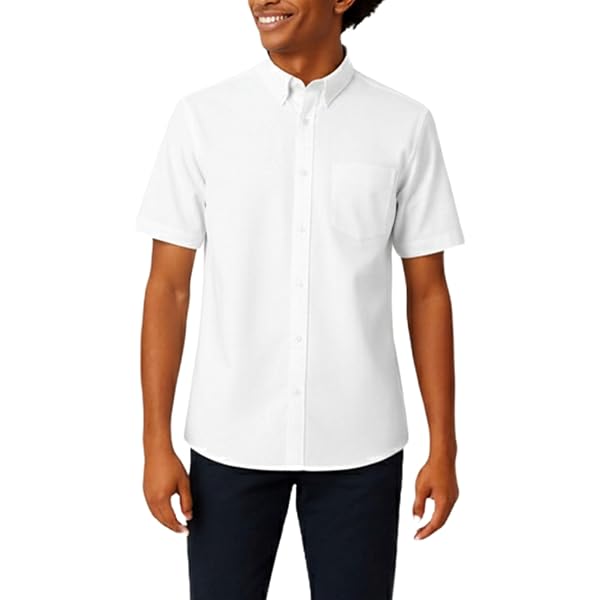 Brooks Brothers Men's Friday Sport Shirt - Short Sleeve Oxford Cotton Casual Button-Down - View #6