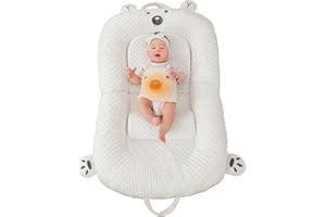 SENXELLWN Baby Recliner Newborn Cover - Newborn Recliner 0-24 Months Breathable Portable Baby Recliner - Foldable 3D Bean Velvet Baby nest Newborn Essentials(O:44 * 25.9in I:29.5 * 13.7in (XL))