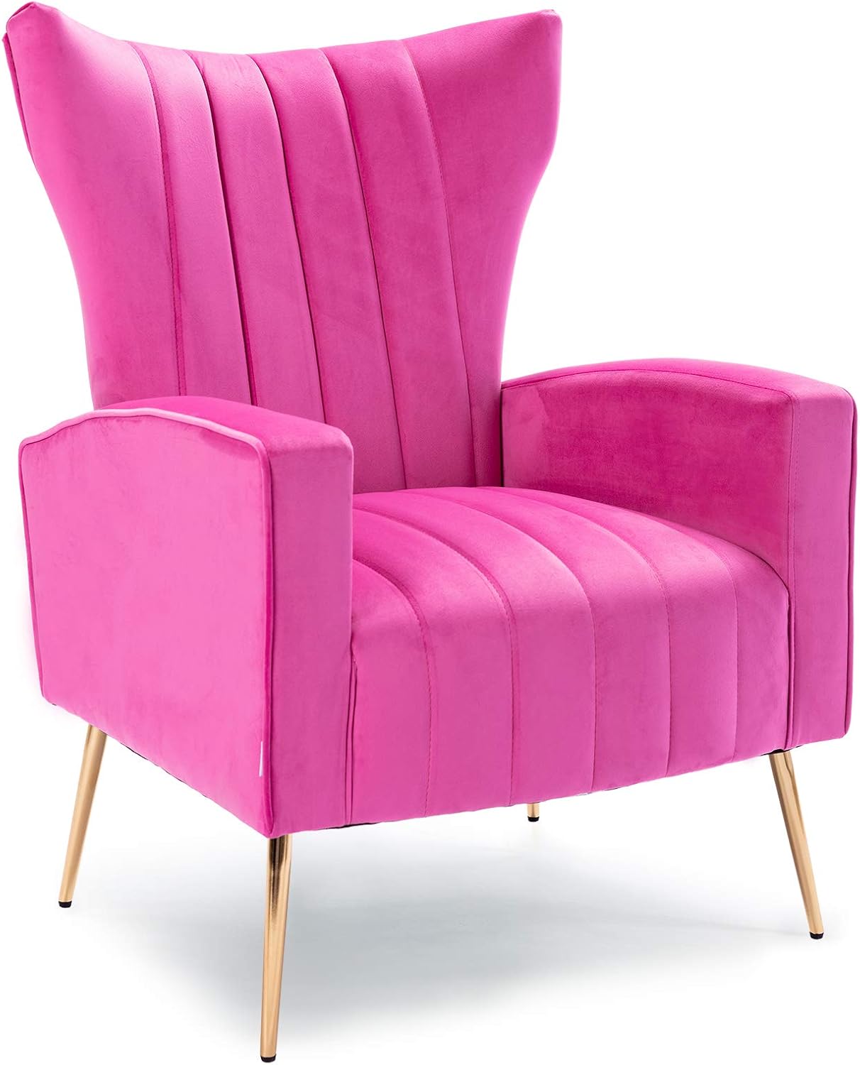Amazon.com: HOMEFUN Velvet Accent Chair, Upholstered Wing Back Arm