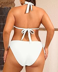 Women Plus Size Bikini Set - Two Piece Triangle