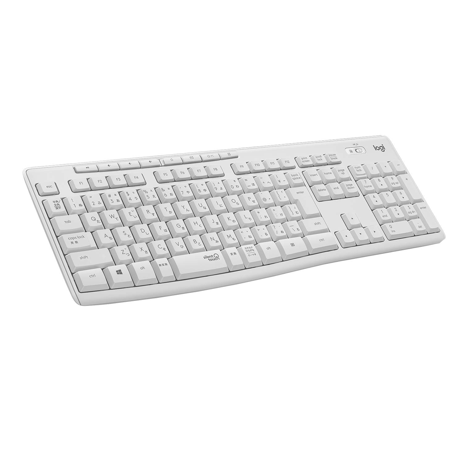 Logicool K295OW Wireless Keyboard, Quiet, Water resistant, Wireless, Unifying USD Receiver, Windows, Chrome, Off-White, Made in Japan (Japanese keyboard layout)
