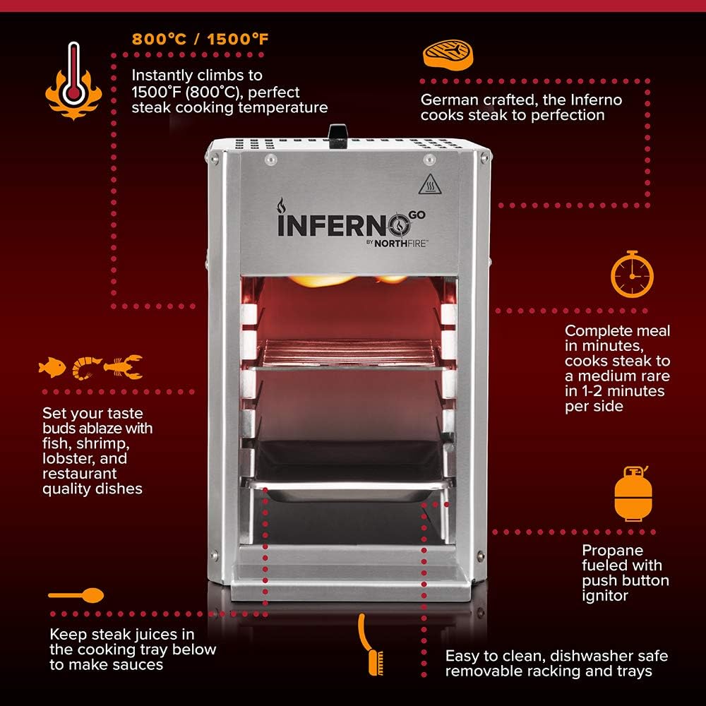 review Northfire Propane Infrared Grill-Single, InfernoGo, Silver