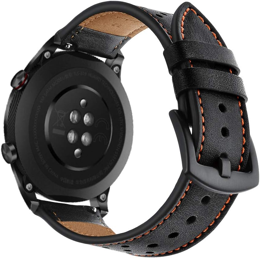 AISPORTS Compatible for Samsung Galaxy Watch 3 45mm Strap Leather for Women Men 22mm Quick Release Watch Strap Soft Breathable Sport Wristband Bracelet Replacement Strap for Galaxy Watch 46mm/Gear S3 - Image 3
