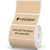 YIKIADA Brown Thermal Labels 1 × 2 Inch Vinyl Waterproof Stickers Self-Adhesive Address Decals Compatible with M110/M220 350 PCS