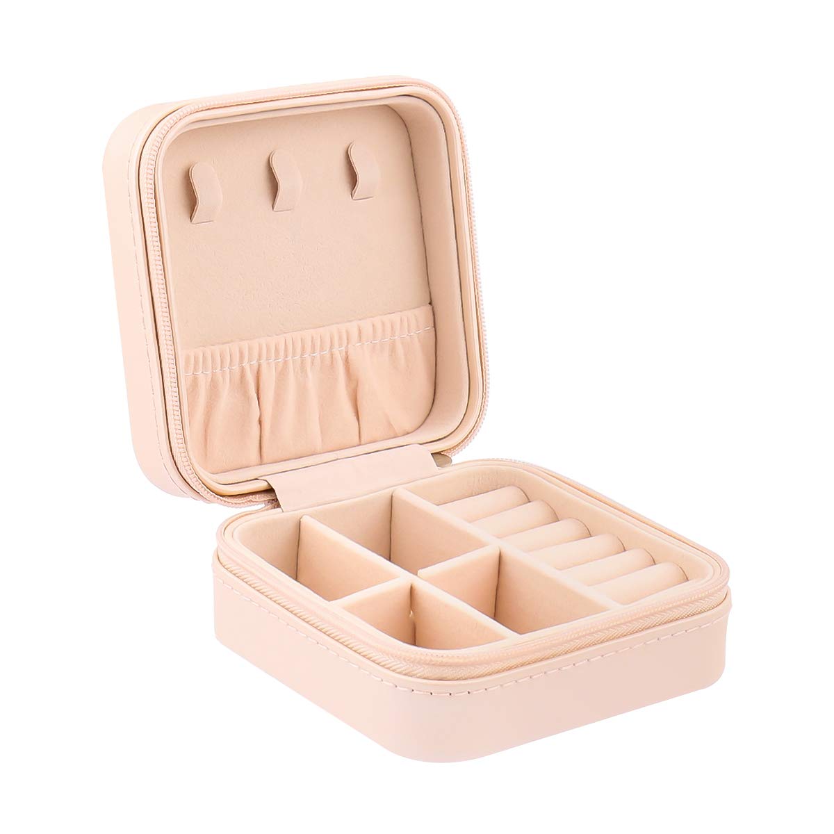 Aspiree Jewellery Box, Jewellery Organiser Small Travel PU Leather Jewellery Case for Rings/Earrings/Necklaces/Bracelets Fit Women Girls Ladies Gift Pretty Portable Jewellery Storage Box