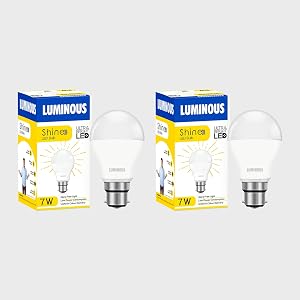 Luminous Shine Eco Base B22 7-Watt LED Bulb - Pack of 2 Rs.169 - Amazon