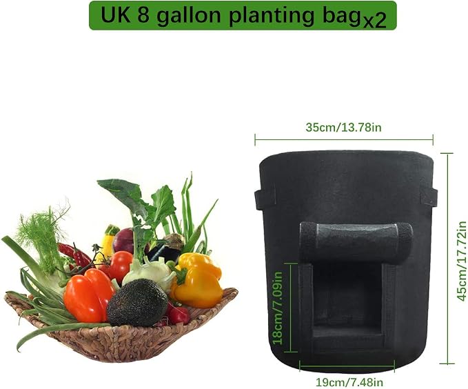 Awnic Maceta Textil no Tejido Patatas Sacos para Plantas con Placa ...