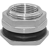 Beduan 1" Female Bulkhead Water Tank Connector Stainless Steel Thru-bulk Fitting