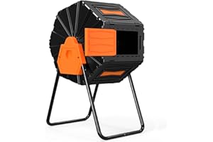 Marcytop Compost Tumbler, Easy Assemble & Efficient Outdoor Compost Bin, 22.5 Gallon/85 Liter High-Volume Tumbling Composter for Garden, Kitchen, and Yard Waste, Orange Door