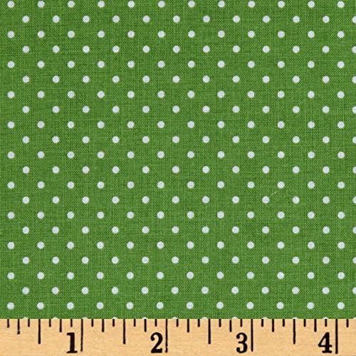 Riley Blake Butterflies & Berries Swiss Dot Green Fabric by The Yard