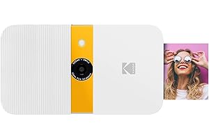 Kodak Smile Instant Print Digital Camera – Slide-Open 10MP Camera w/2x3 Zink Printer - White/Yellow
