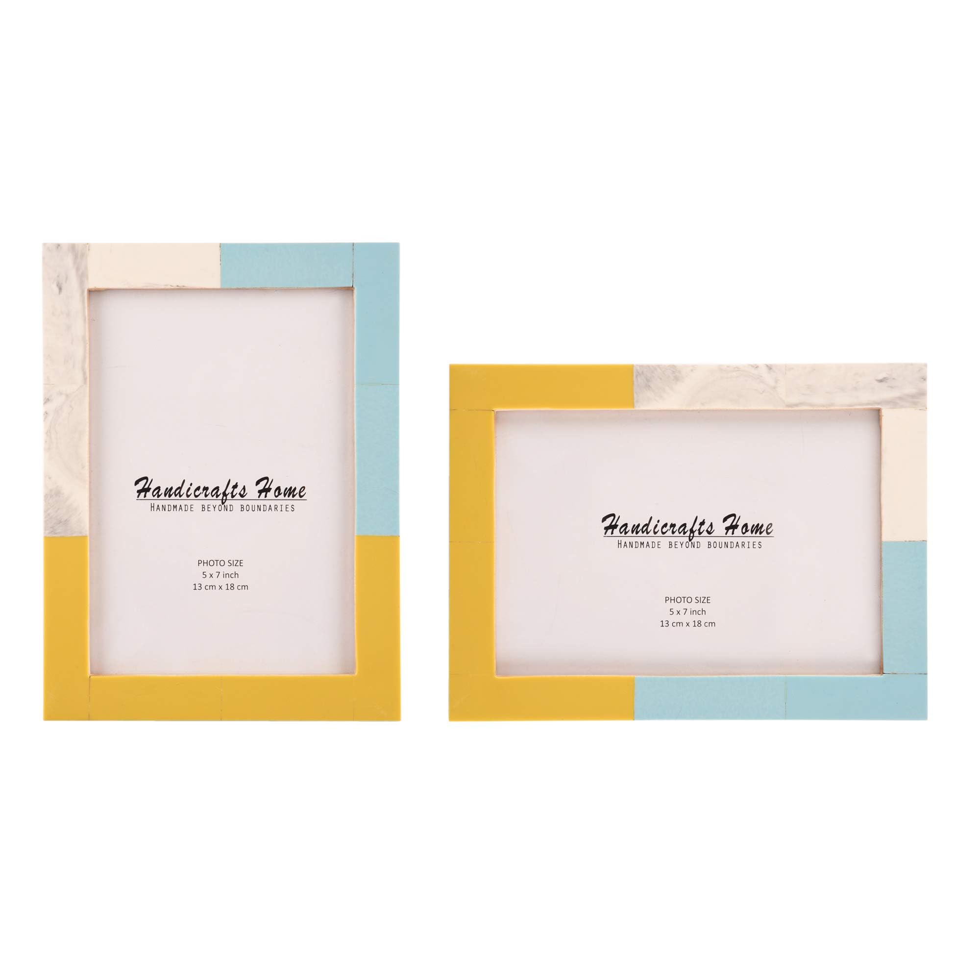 Handicrafts Home Colorful 5x7 Mondrian Photo Frame Set - 2 Pack, Trendy Home Accents, Perfect for Bohemian and Minimalist Décor, Vibrant Wall Art Display, Great for Unique Gifts and Home Styling!