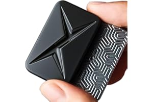 JUDIXY Lightning Infinite Fidget Slider Metal Magnetic Haptic Fidget Toys for Adults Anxiety/ADHD/Stress Relief (Matte Black)