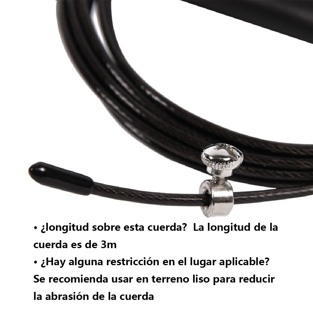 Cuerda saltar acero,Cuerda para saltar ajustable Unisex - Rodamientos Combas Para CrossFit,artes marciales mixtas, boxeo y fitness-Negro