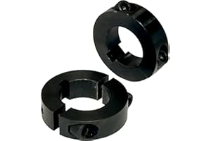 KART SUPPLY Split Axle Lock Collar 1 Inch Bore, Steel, Keyed.(2 Pack).For Go Kart & Mini Bike Axles.