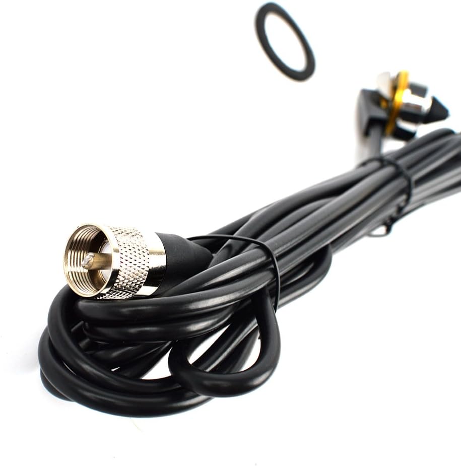 HYS TCJ-N1 VHF NMO 136-174 Mhz Mhz Mobile Vehicle FM Tranceiver 2M Antenna with 13 ft RG58 Coax Cable NMO to UHF PL259 Connector for Yaesu Kenwood HYT Vertex Icom Mobile Radios: GPS & Navigation