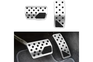 sportuli Anti-Slip Aluminum Alloy Pedal Covers Kit Replace for 2011-2021 Jeep Grand Cherokee and Dodge Durango, No Drilling Performance Brake and Accelerator Foot Pads (Sliver)