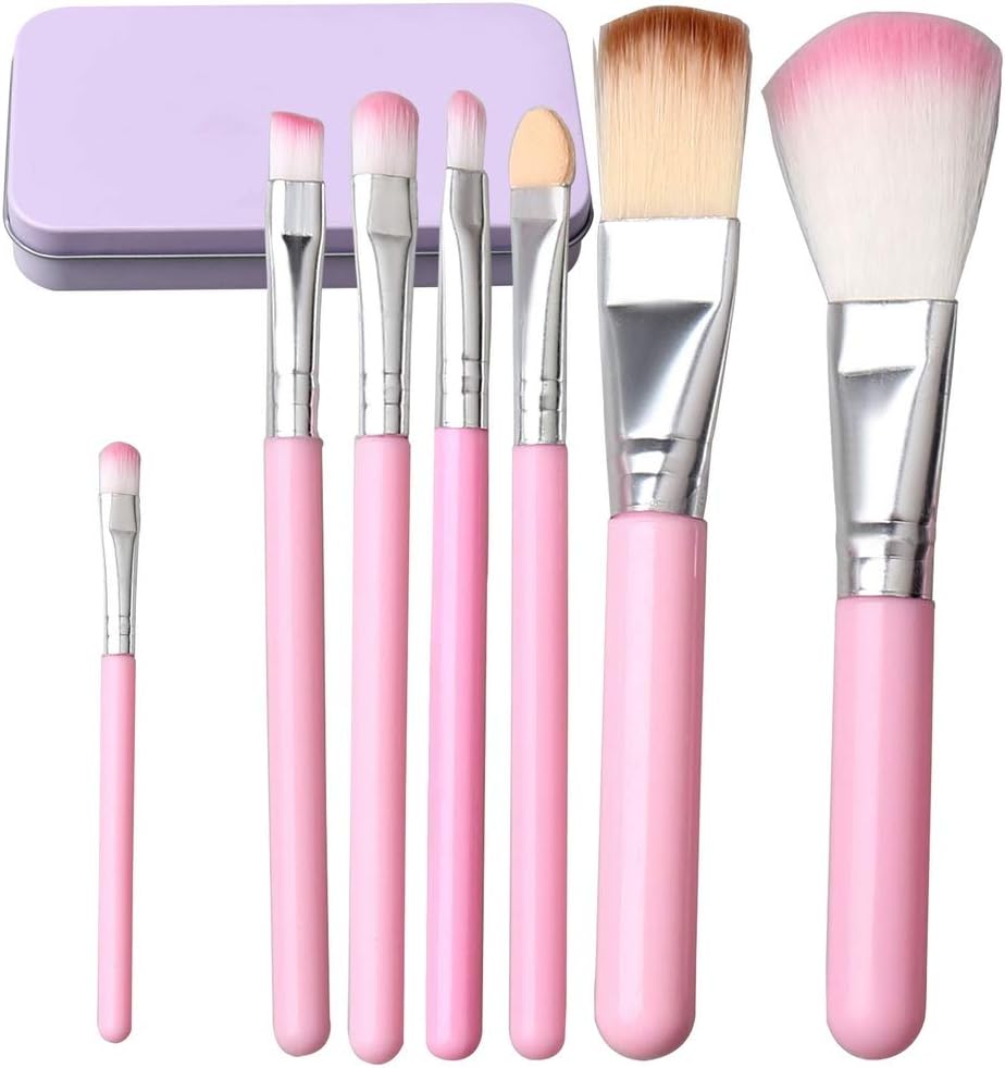 Children Makeup Brushes, 7Pcs Makeup Brush Set Foundation Eyebrow