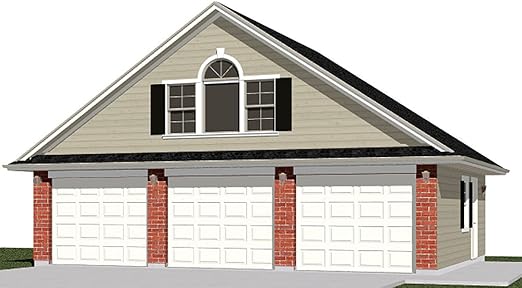 Garage Plans 3 Car With Attic Truss Loft 1208 1b 32 10 X 26