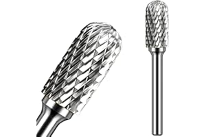 KOTVTM Carbide Burr Set 1/4" Shank SC-3 Die Grinder Bits Tungsten Double Cut Burr Bits (3/8" Cutter Dia X 0.80" Cutter Length) for Die Grinder Kits Metal Grinding Drilling Polishing