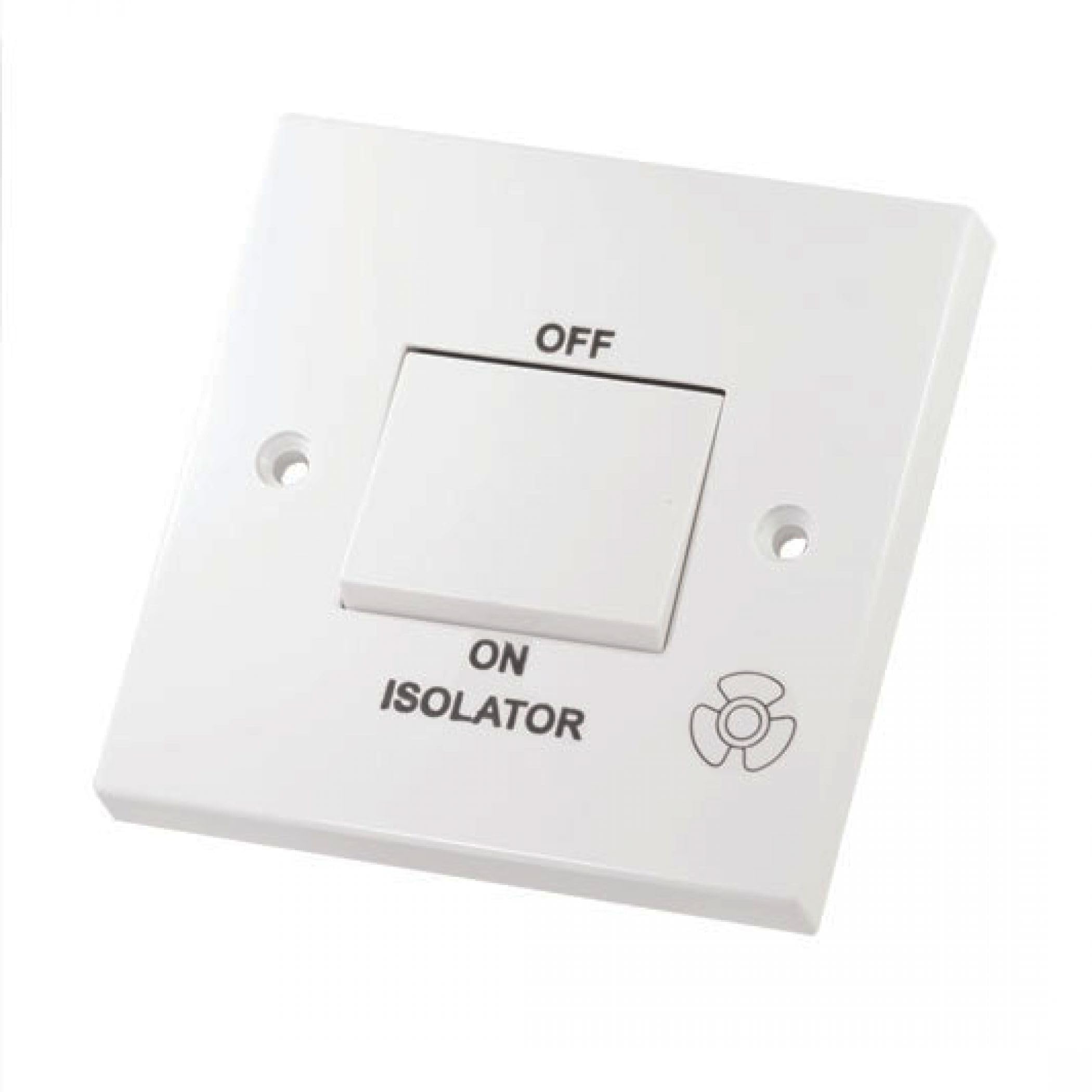 Fan Isolator 3 Pole Switch White Plastic LG208