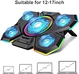 LIANGSTAR Laptop Cooling Pad 6 Quiet LED Fans 15.6-17 Inch Switch Speed view 2
