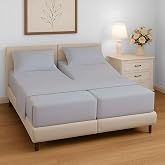 5 Piece Split California King Bed Sheet Set, Ultra Soft &amp; Wrinkle Free, Fits Between 12" to 16" Deep Mattress, Easy Care Brushed Microfiber, Breathable and Cooling Bedding, Silver Grey