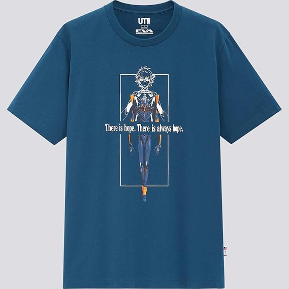 Amazon Co Jp エヴァンゲリオン 渚カヲル Tシャツ Xlサイズ ユニクロ Eva コラボ グラフィックtシャツ 色 ブルー ネイビー ファッション