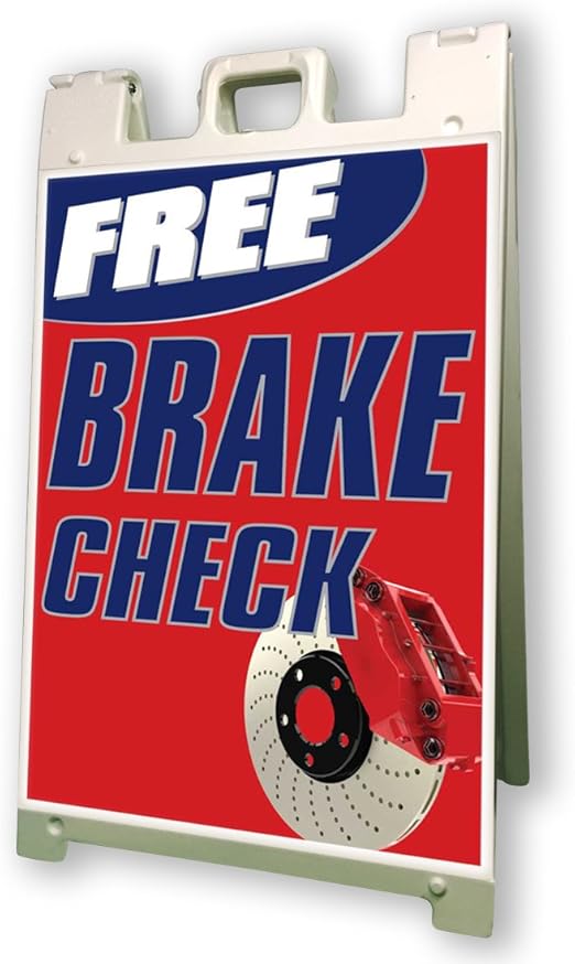 Free Brake Check Sidewalk A Frame 24"x36" Outdoor Vinyl