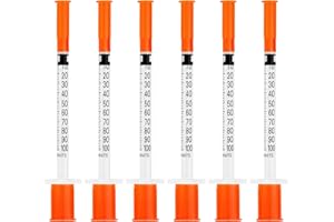 Eomhept 1ml 1cc 29 Gauge x 13mm (1/2") Disposable Lab Supplies, Individual Packing, Pack of 100