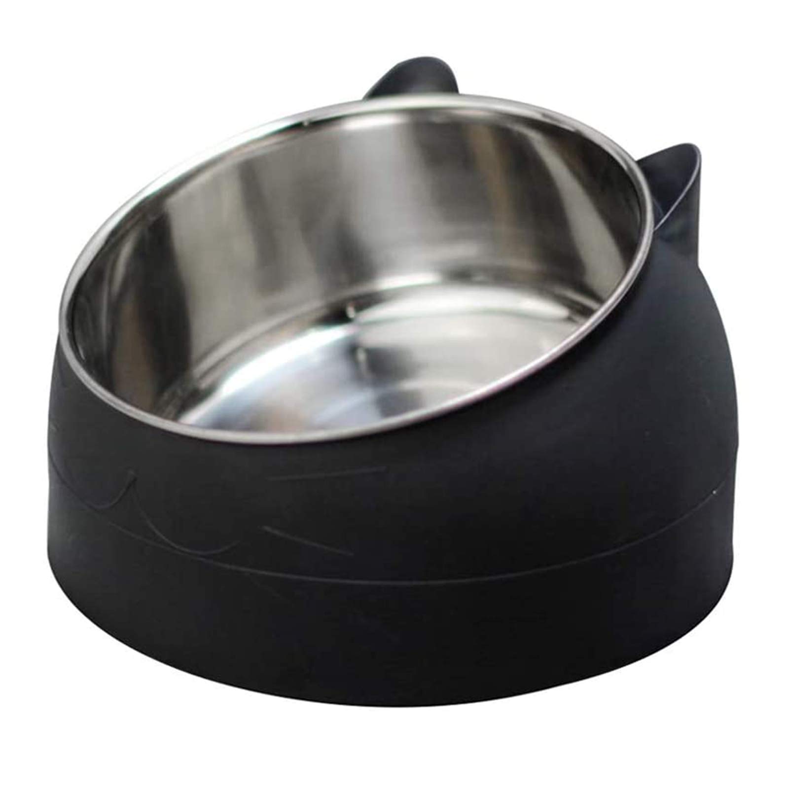 Stainless Steel Pet Cat Bowl, Cat Food Bowl, Cat Feeding Bowl, Cat Water Bowl, Multi-purpose Pet Feeding Bowl,for Pet Food and Water Feeder (Black)