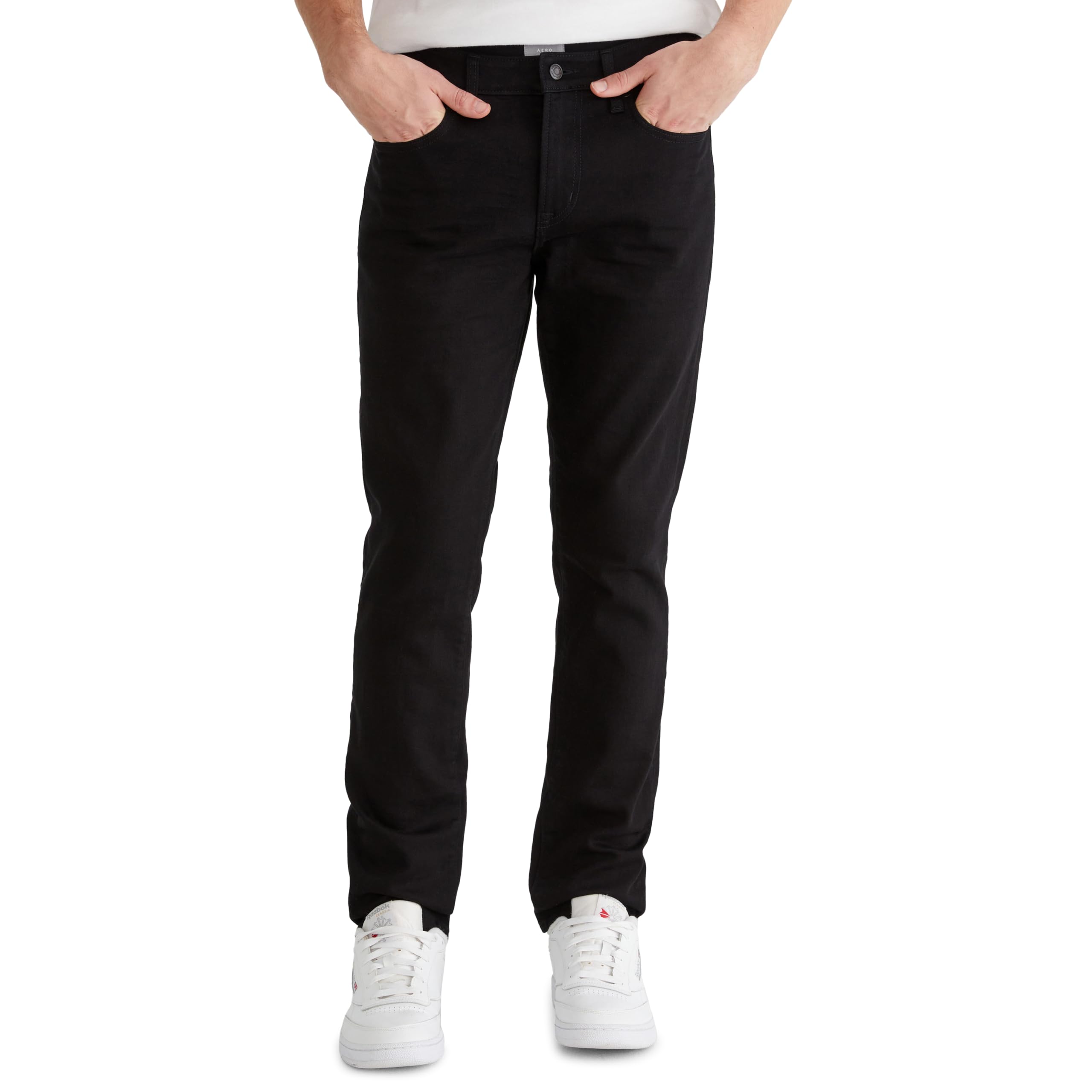 Aeropostale Mens Regular Fit Jean, Black Wash, 40W 32L