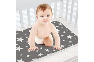 2 Pack Baby Diaper Changing Pad Maveek 19.6'' X 27.5'' Waterproof Changing Mat Portable Diaper Pad Travel Changing Mat Foldable Absorbent Mats for Home and Outdoor(2Grey)