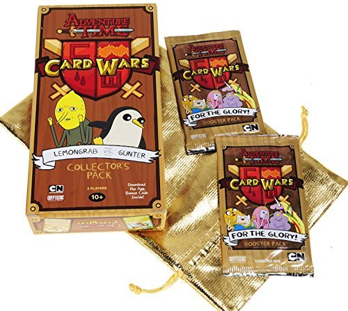 LEMONGRAB vs. GUNTER Card Wars Adventure Time _ Plus 2 For the Glory Boosters _ Bonus Gold Cloth Drawstring Storage Pouch _ Bundled Items