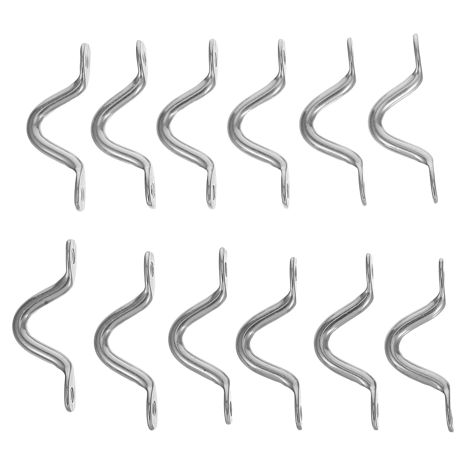 Anneome 12Pcs Stainless Steel Pad Eyes for Kayak and Boat Shaped Grab Handles Durable Yacht Accessories for Kayaking Fishing and Sailing Includes Mounting Screws
