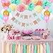 Litaus Tri-Color Birthday Decorations, Party Decorations Supplies, Happy Birthday Banner, Party Balloons, Paper Flowers for Kids Girls Birthday, 1st Birthday Girl Decorations, Birthday Party Supplies