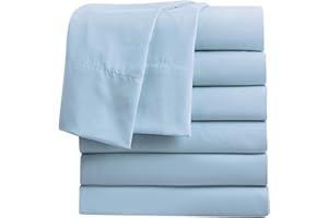 FreshCulture Full Flat Sheets Only, Pack of 6, Soft Microfiber Bedding Sheets for Home, Salons, Hotels, Bulk Flat Sheets Only