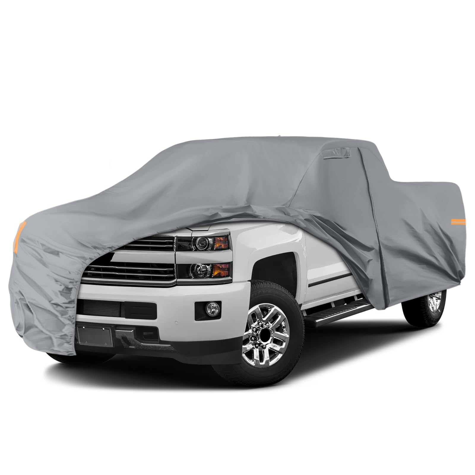 Photo 1 of Waterproof Truck Cover Compatible with Chevy Silverado & GMC Sierra 1500/2500/3500 Crew Cab 6.6Ft, 10 Layers Truck Covers with Inner Cotton and Windproof Bands, Zipper Door for Snow Rain Protection