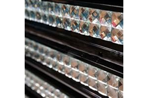 Diflart Mirror Backsplash, 3/4 Inch Silver Square, Crystal Diamond Mirror Glass Mosaic Tile for Kitchen Bathroom Wall, Pack of 5 Sheets